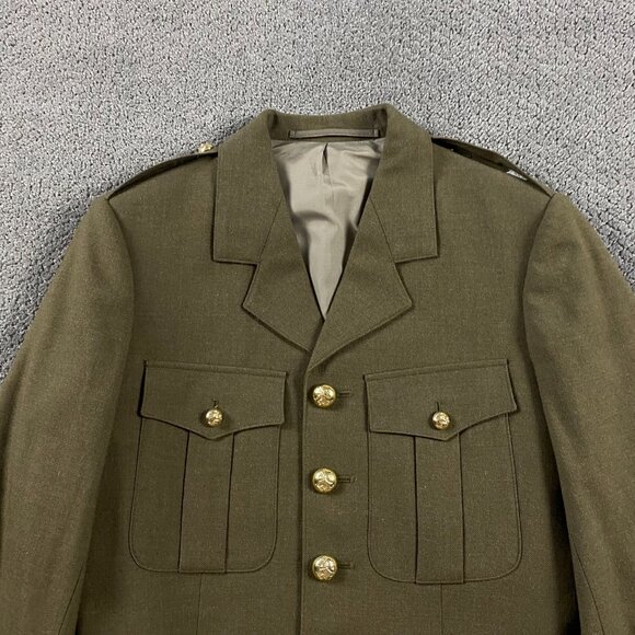 Vintage 80 1983 Belgium Belgian Military Jacket Men's 36 Army Dress Uniform Coat - Picture 2 of 14
